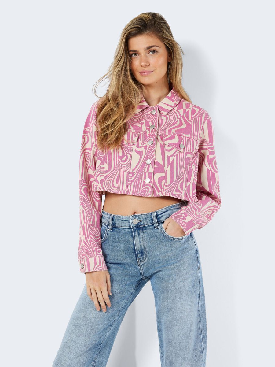 Noisy May CROPPED PRINTET DENIM JACKET