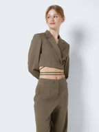 Noisy May CROPPED TIE STRING BLAZER