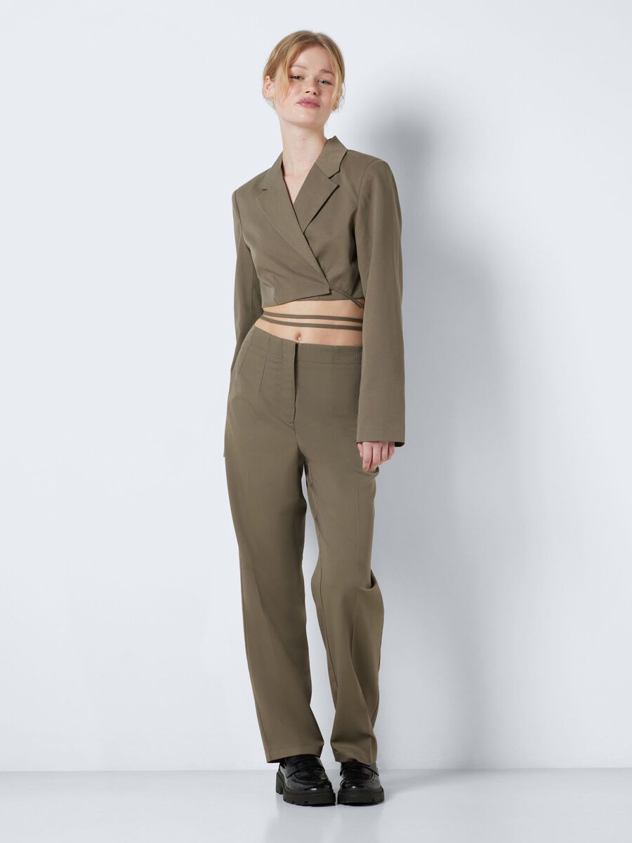 Noisy May CROPPED TIE STRING BLAZER