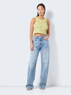 Noisy May EMBROIDERED KNITTED TOP