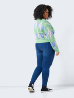 Noisy May CURVE CHEQUERED KNITTED CARDIGAN