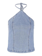 Noisy May DENIM HALTER NECK TOP