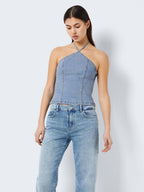 Noisy May DENIM HALTER NECK TOP