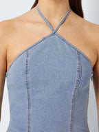 Noisy May DENIM HALTER NECK TOP