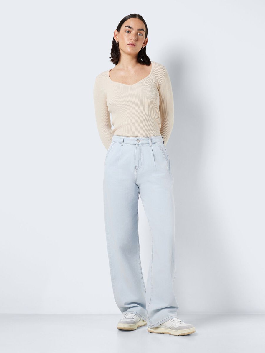 Noisy May NMJOSIE PLEATED HIGH WAISTED JEANS