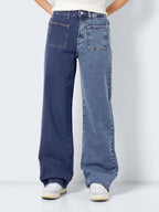 Noisy May TWO-COLOURED HIGH WAISTED JEANS