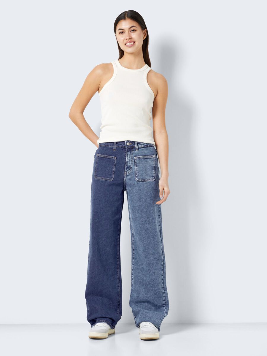Noisy May TWO-COLOURED HIGH WAISTED JEANS