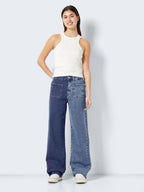 Noisy May TWO-COLOURED HIGH WAISTED JEANS