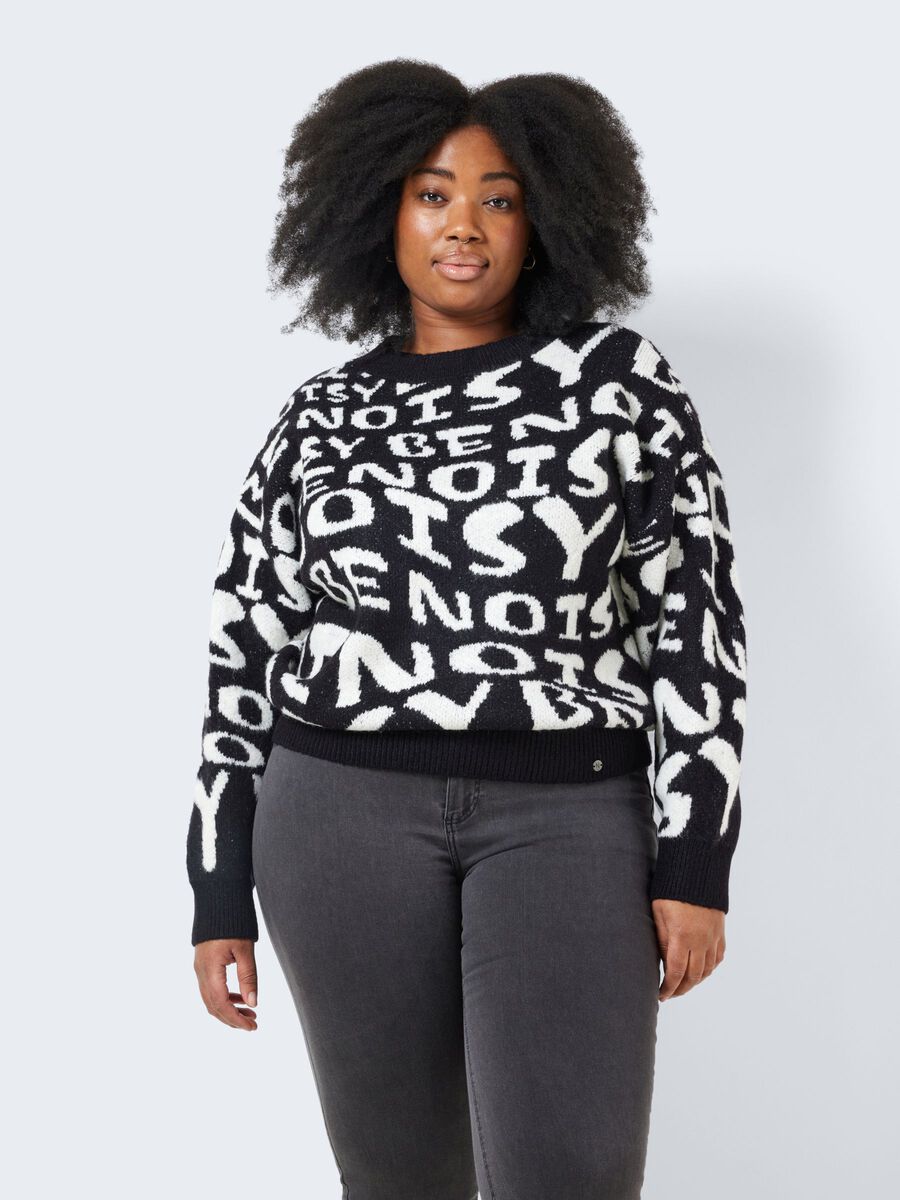 Noisy May CURVE LOGO KNITTED PULLOVER
