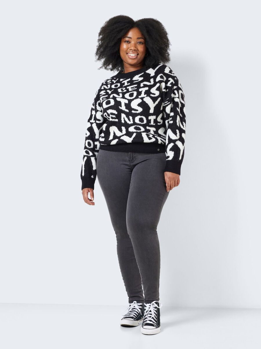 Noisy May CURVE LOGO KNITTED PULLOVER