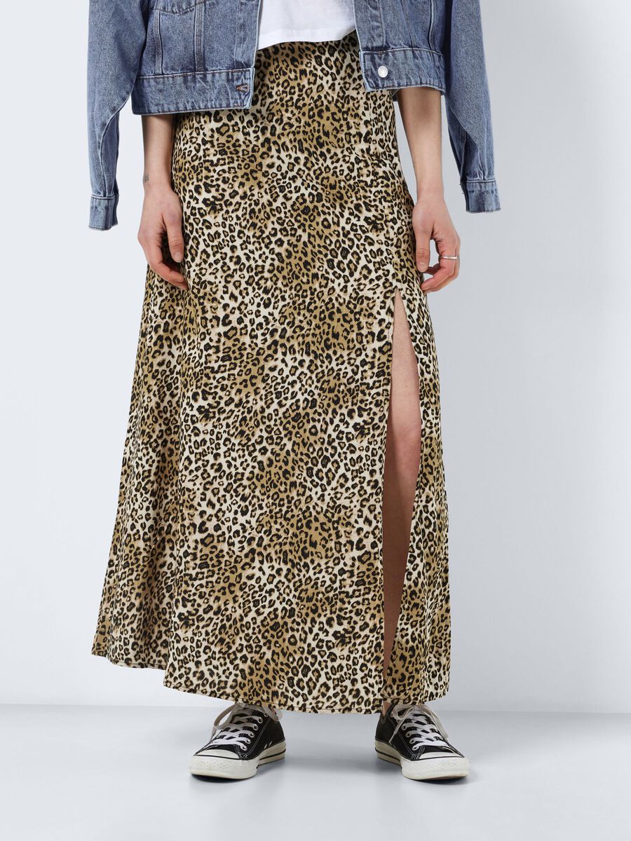 Noisy May LONG LEOPARD PRINTED SKIRT