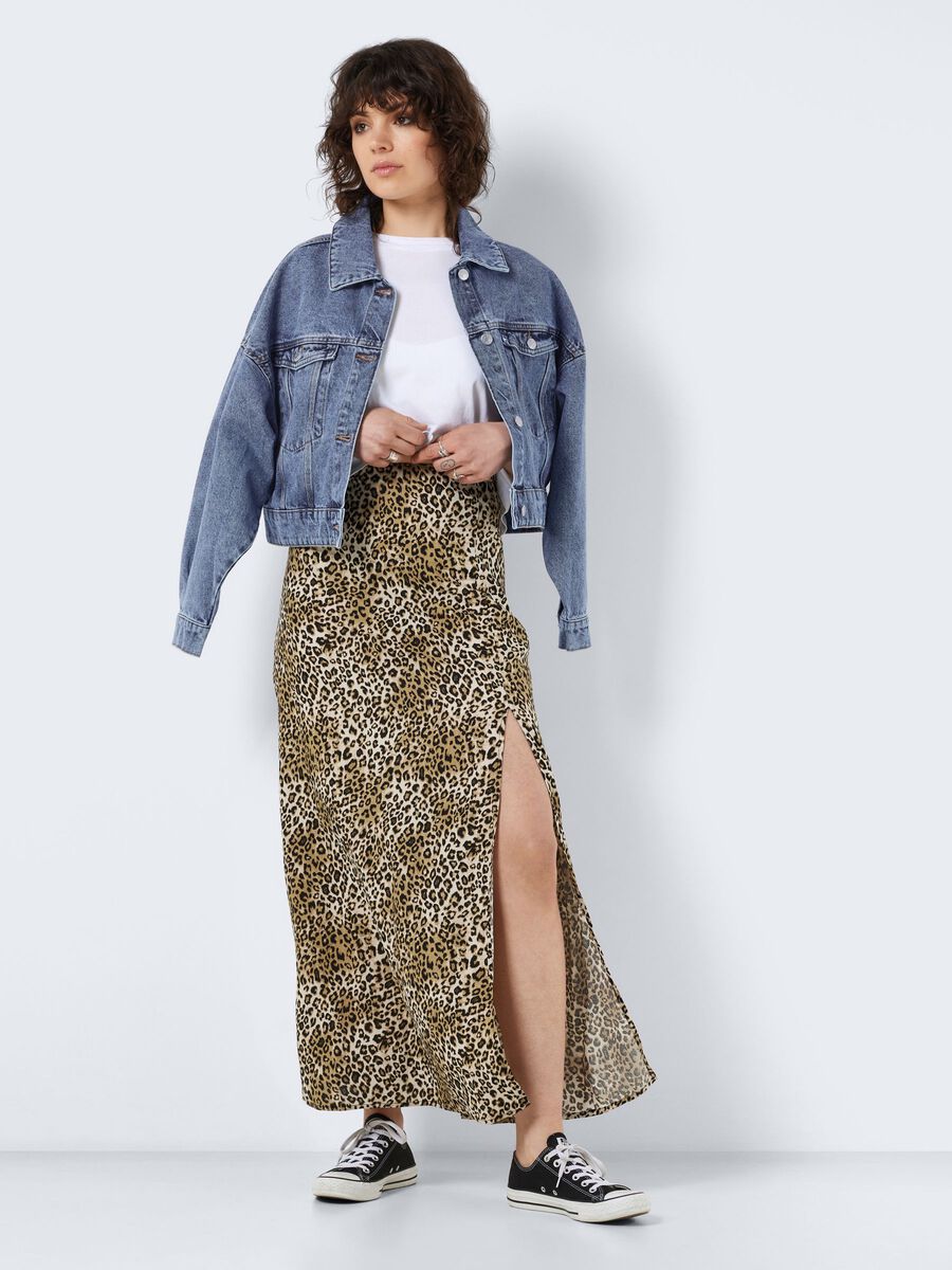 Noisy May LONG LEOPARD PRINTED SKIRT