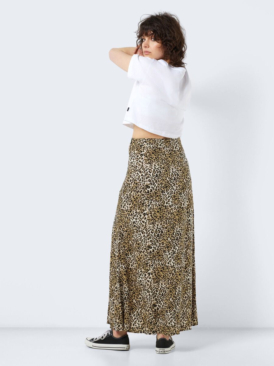 Noisy May LONG LEOPARD PRINTED SKIRT