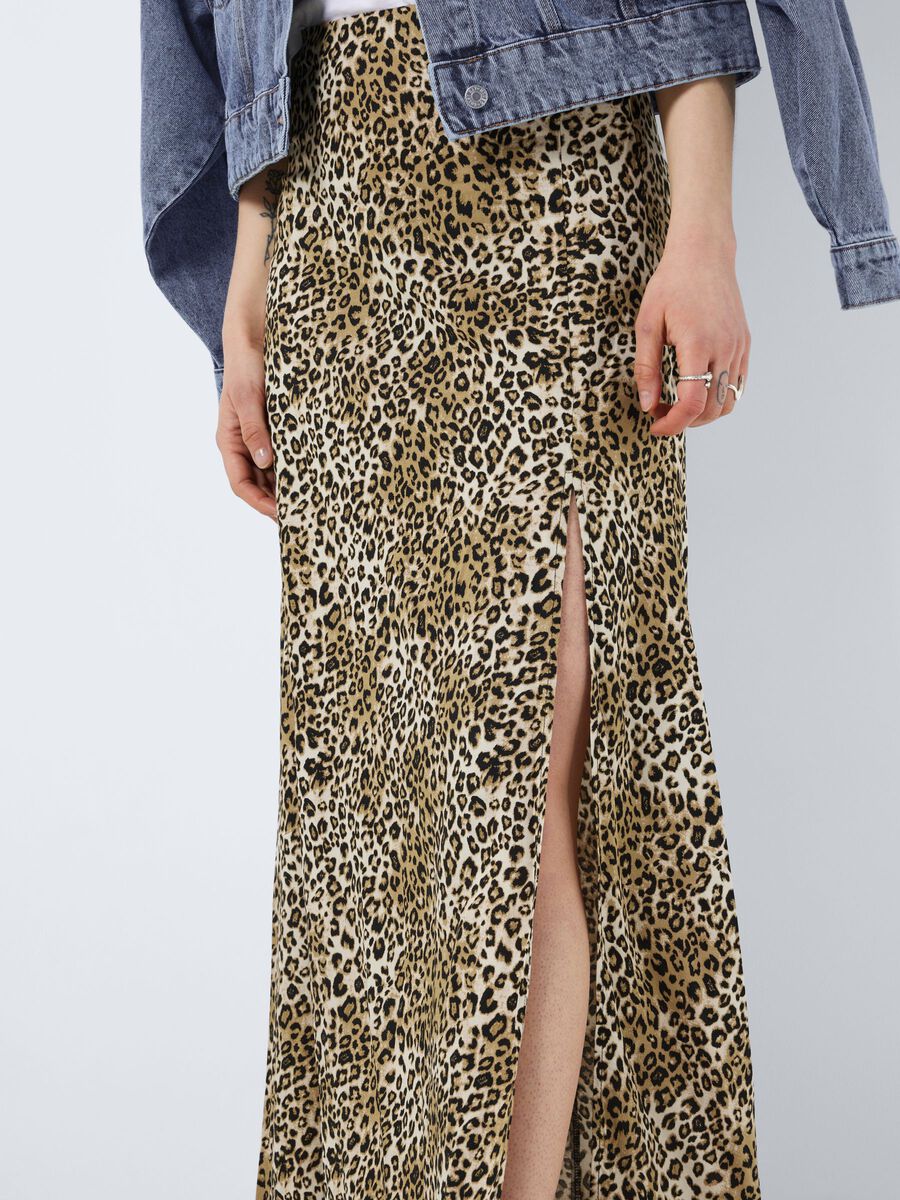 Noisy May LONG LEOPARD PRINTED SKIRT