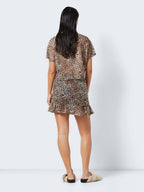 Noisy May SHORT LEOPARD PRINTED SKIRT
