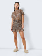 Noisy May SHORT LEOPARD PRINTED SKIRT