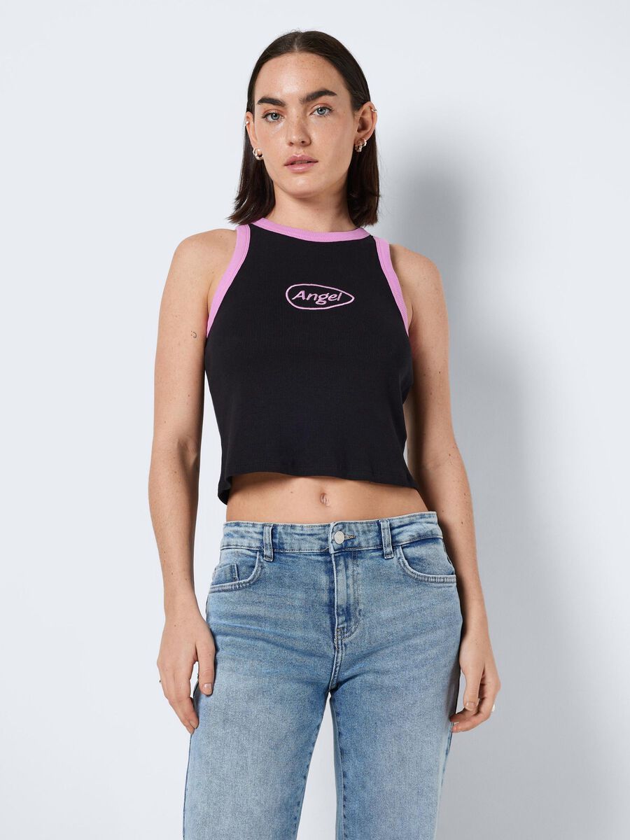 Noisy May EMBROIDERED SLEEVELESS TOP