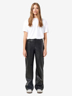Noisy May HIGH WAISTED FAUX LEATHER TROUSERS
