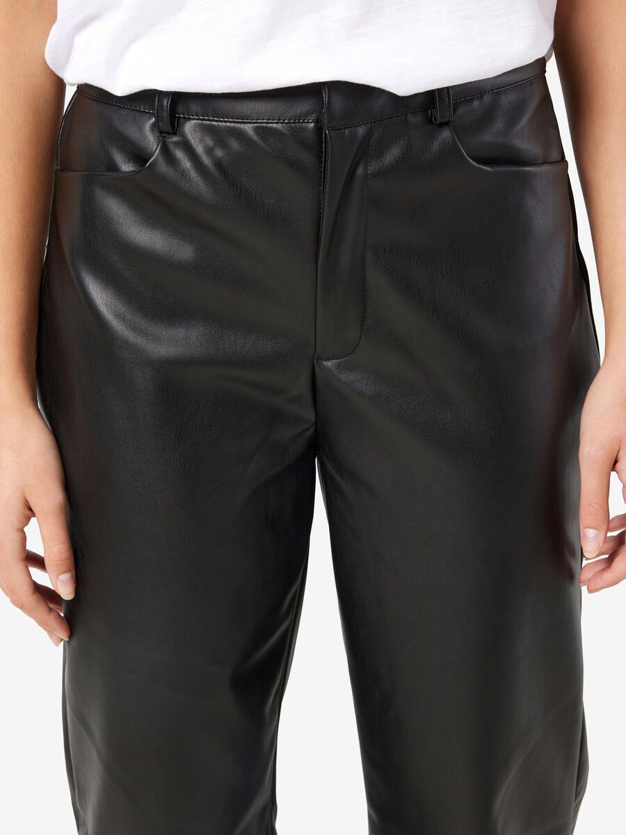 Noisy May HIGH WAISTED FAUX LEATHER TROUSERS