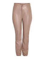 Noisy May CROPPED FAUX LEATHER TROUSERS