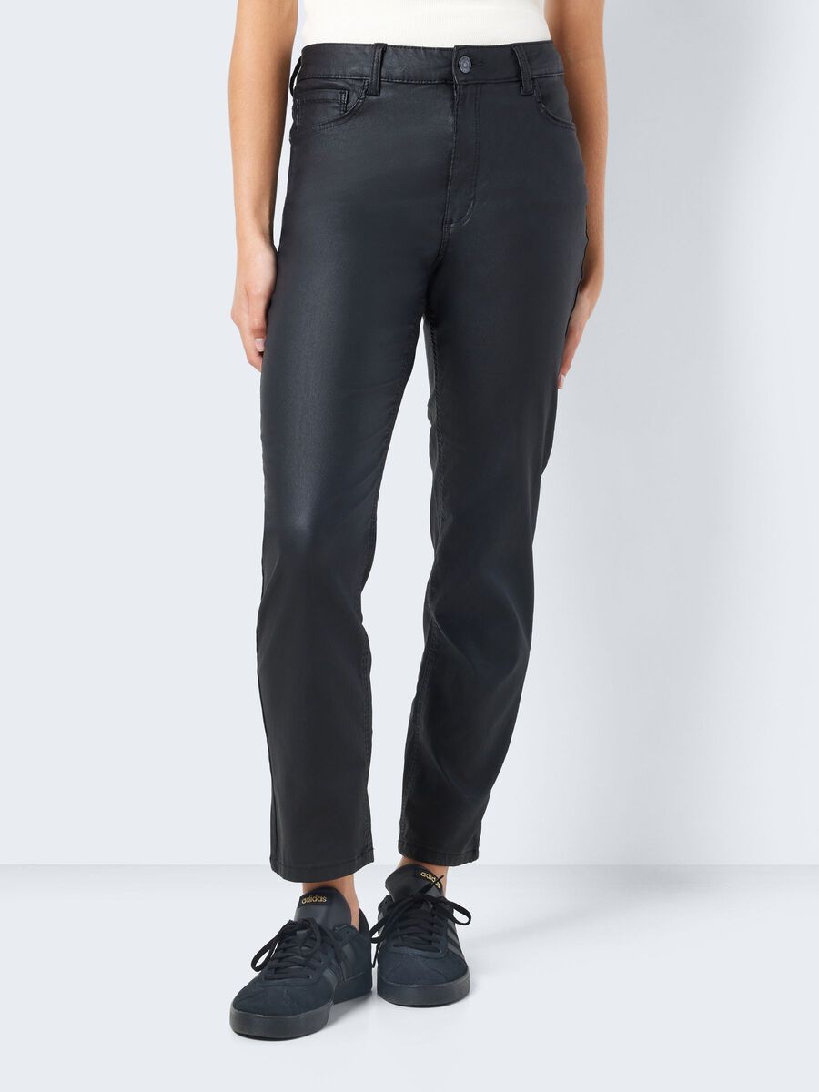 Noisy May NMMONI CROPPED COATED STRAIGHT FIT JEANS