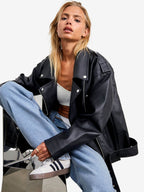 Noisy May OVERSIZE FAUX LEATHER JACKET