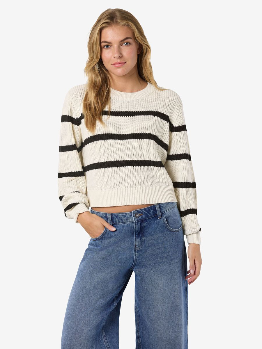Noisy May STRIPED KNITTED PULLOVER