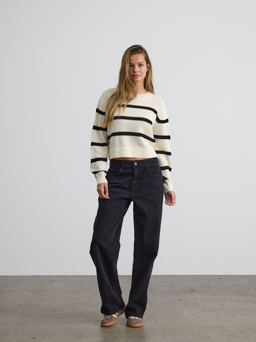 Noisy May STRIPED KNITTED PULLOVER