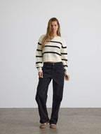 Noisy May STRIPED KNITTED PULLOVER