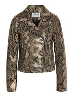 Noisy May SNAKE PRINTED FAUX LEATHER JACKET