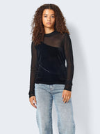 Noisy May VELVET MESH TOP