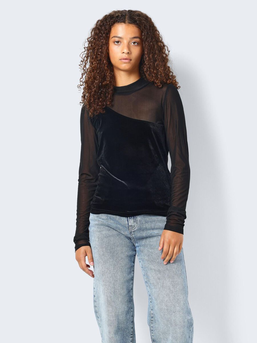 Noisy May VELVET MESH TOP