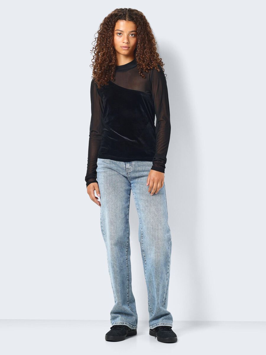 Noisy May VELVET MESH TOP