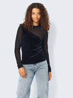 Noisy May VELVET MESH TOP