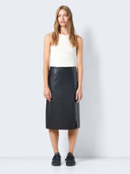 Noisy May FAUX LEATHER MIDI SKIRT