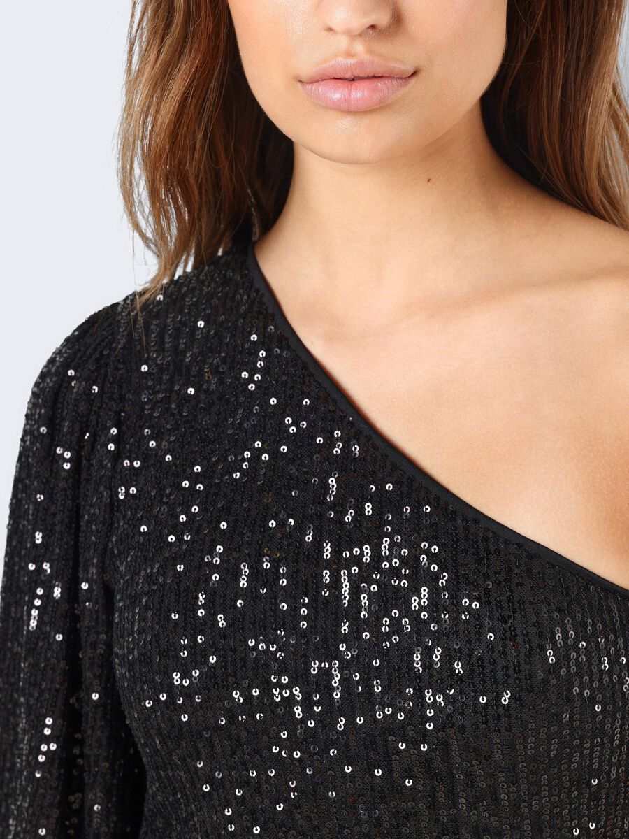 Noisy May ONE-SHOULDER SEQUIN DRESS