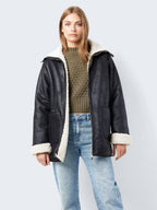Noisy May LONG FAUX LEATHER JACKET