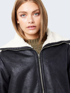 Noisy May LONG FAUX LEATHER JACKET