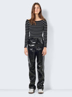 Noisy May FAUX LEATHER CROC TROUSERS