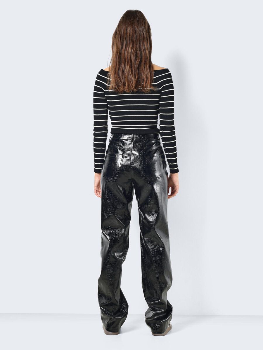 Noisy May FAUX LEATHER CROC TROUSERS