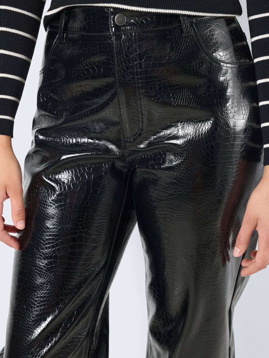 Noisy May FAUX LEATHER CROC TROUSERS