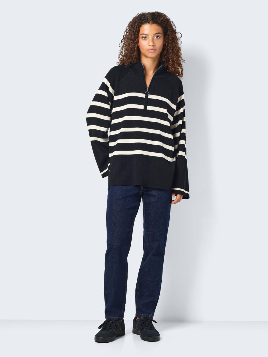 Noisy May STRIPED KNITTED PULLOVER
