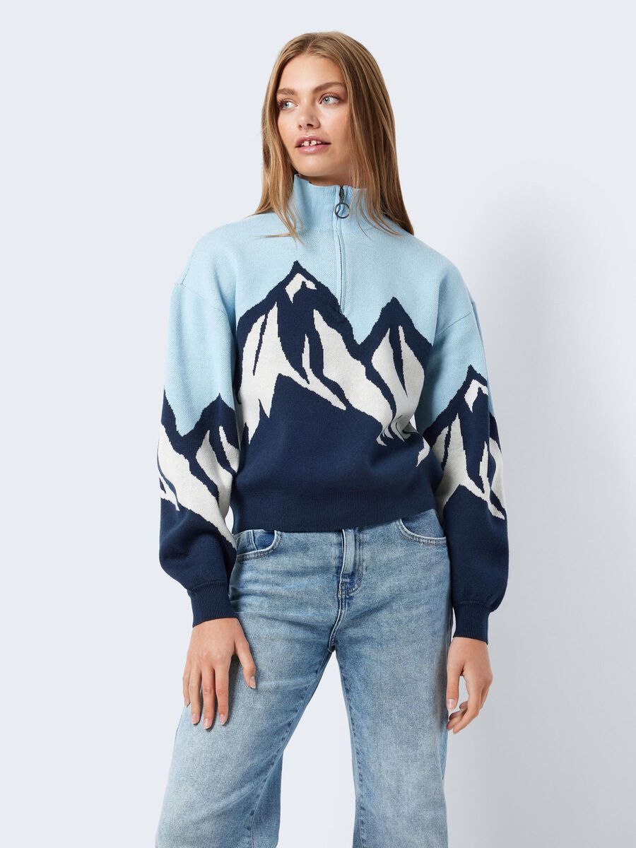 Noisy May HALF-ZIP KNITTED PULLOVER