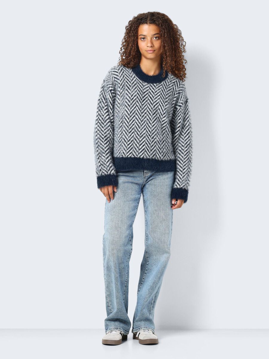 Noisy May PATTERNED KNITTED PULLOVER
