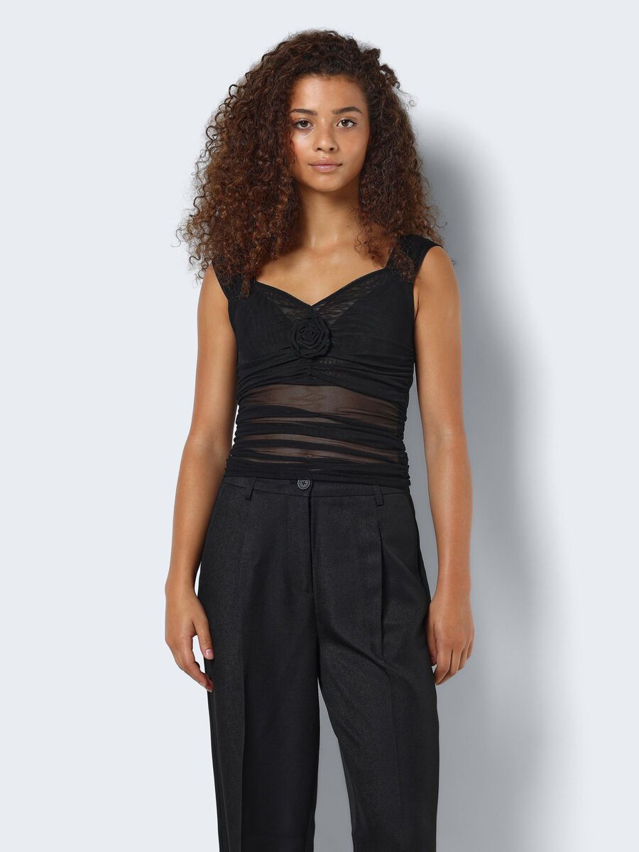 Noisy May SHORT SLEEVED MESH TOP