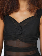 Noisy May SHORT SLEEVED MESH TOP