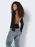 Noisy May LONG SLEEVED OPEN BACK TOP