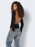 Noisy May LONG SLEEVED OPEN BACK TOP