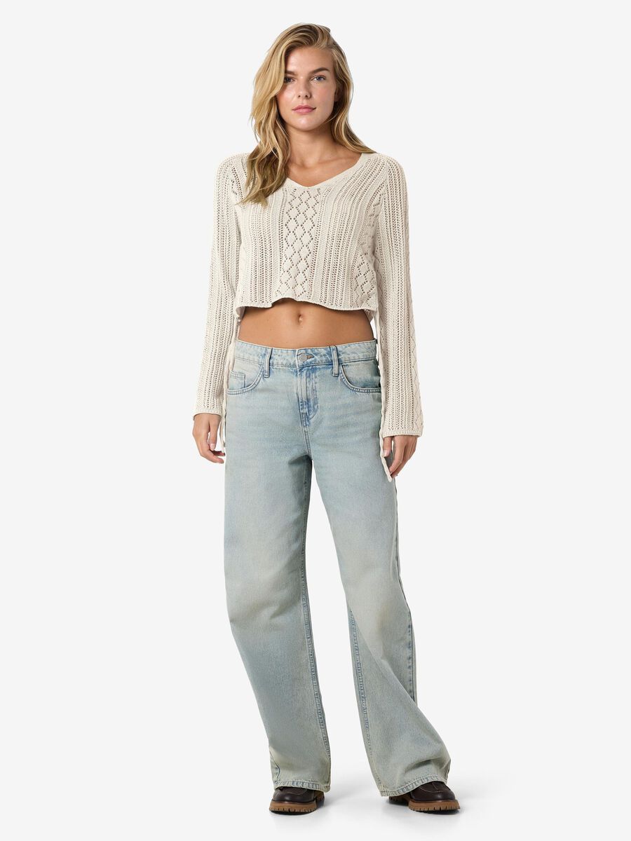 Noisy May NMLUNA SIDE RUCHED KNITTED PULLOVER