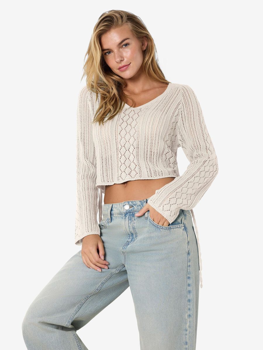 Noisy May NMLUNA SIDE RUCHED KNITTED PULLOVER